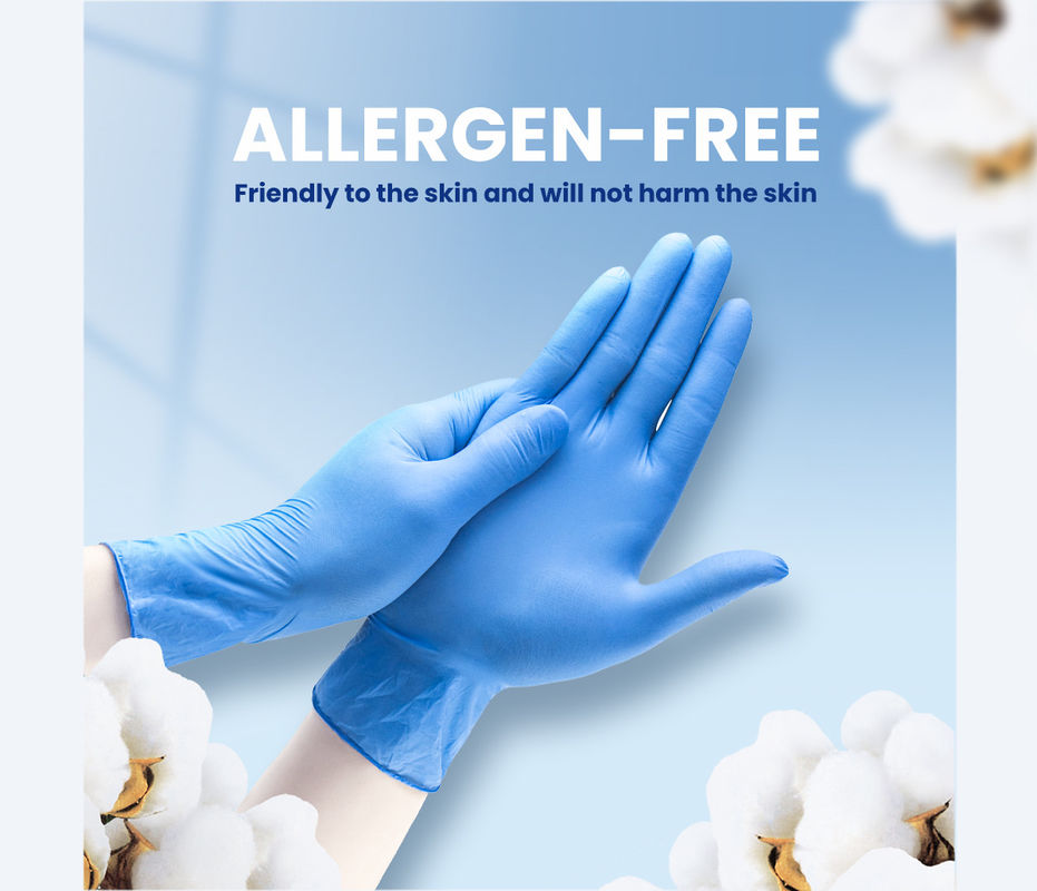 Multi Color Disposable Nitrile Gloves Anti Pollution Fingertips Textured