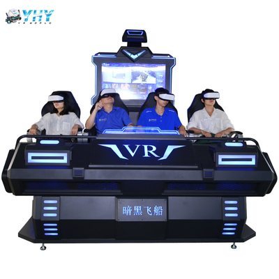 Black And Blue 9D VR Cinema 4 Seats Virtual Reality Egg Chair