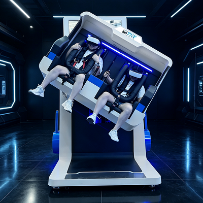 Commercial 2 Players 360 Degree VR Motion Simulator with External Advertising Screen