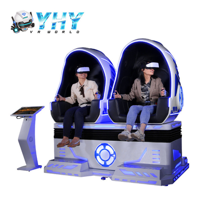 Coin Operated 9D VR Simulator Double Egg Chair 3 DOF With 21 Inch Panel