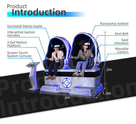 Center Park 9D Virtual Reality Egg Chair / 2 Player Simulator With Deepoon Glass