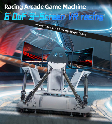 3 Screens 6 DOF VR Racing Simulator 5.0KW Electric Cylinder Arcade Game Machine
