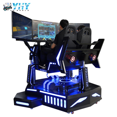 VR Zone 3 Screen Driving Simulator One Player Acrylic Led Light 3 Dof Electric Cylinder