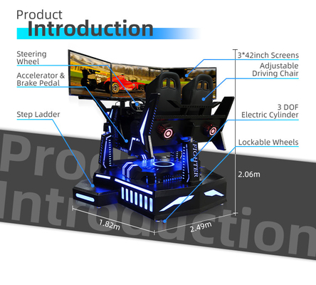 Customized 3 DoF 3 Screen F1 Car Racing Simulator With 2 Seats 3.0 KW