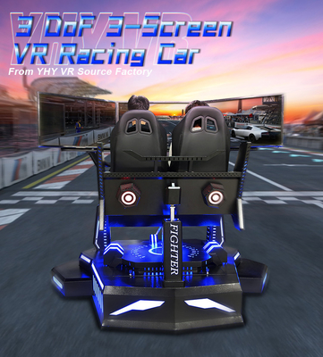2 Players Three Screen Racing Simulator Adjustable Driving Game Steering Wheel Simulator