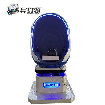 Blue White 9D VR Flight Simulators Roller Coaster Egg Chair For 1 Player