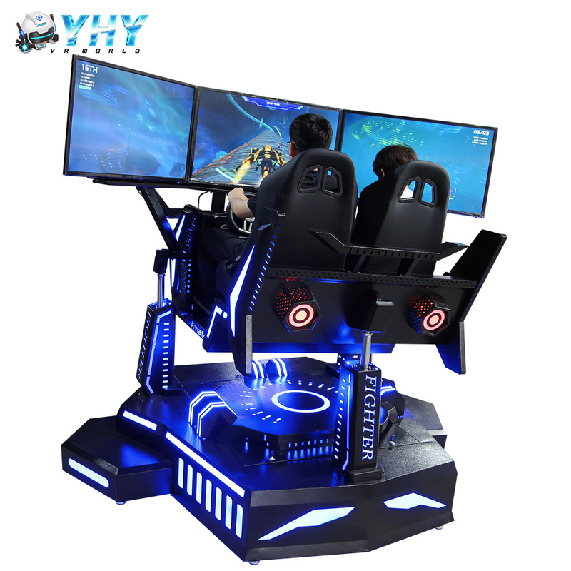 2 Players Game Machine 3 Screen Racing Simulator 3 DOf  VR Motion Chair