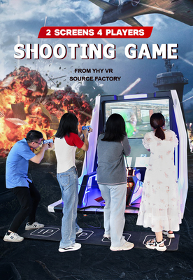 VR Shooting Simulator For Kids With Guns And Double 65inch Screens For Multiplayer Competition