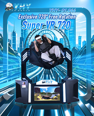 VR 9D 360 720 Degree Virtual Reality Rotating Simulator Dynamic Chair Roller Coaster Flight Motion Single Seat Game Machine 
