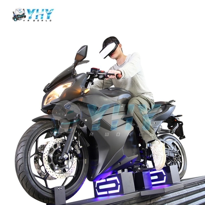 Single Player VR Motorcycle Simulator with Neon Lighting Arcade Virtual Reality Equipment