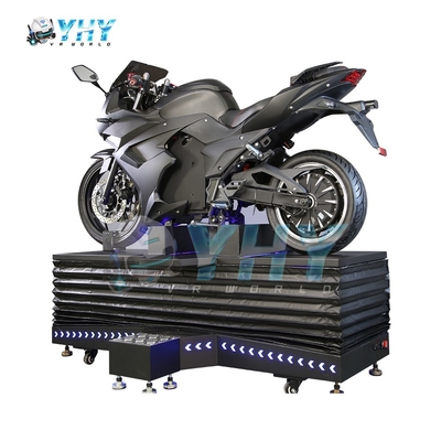 Single Player VR Motorcycle Simulator with Neon Lighting Arcade Virtual Reality Equipment