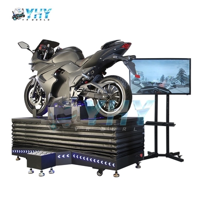Single Player VR Motorcycle Simulator with Neon Lighting Arcade Virtual Reality Equipment