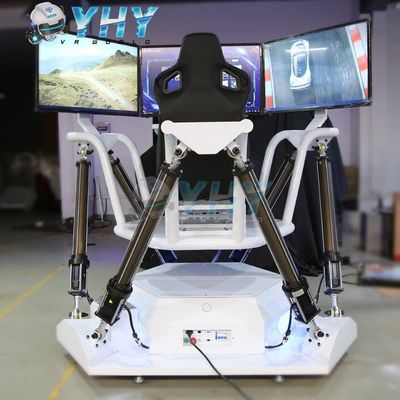 YHY Virtual Reality 42 inch 3 ScreenS 6 DoF Race Simulator Dynamic Platform VR Driving Car Gaming Simulator Arcade Game Playground 