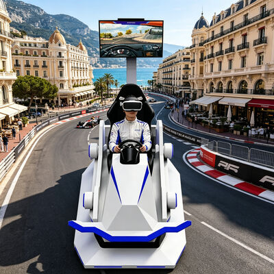 9D Virtual Reality Racing Car Indoor Outdoor Amusement Equipment Fiberglass Customization Vr Driving Gaming Machine Car