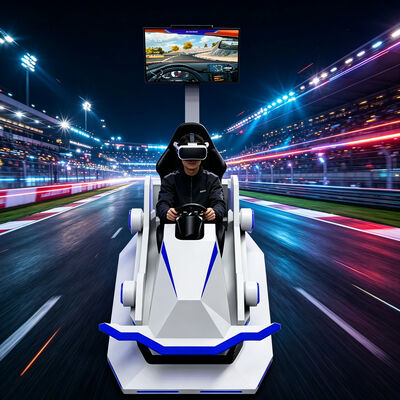 VR Karting Racing Car Black or White 9D Virtual Reality Kart Simulator Amusement Game Machine Racing Motion Simulator