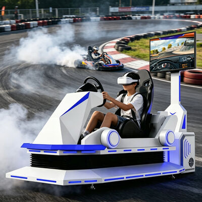 VR Karting Racing Car Black or White 9D Virtual Reality Kart Simulator Amusement Game Machine Racing Motion Simulator