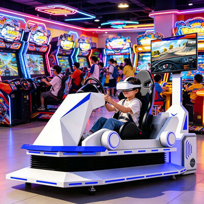 9D Metal VR Racing Simulator Indoor Car Karting Game Machine with VR Driving Experience for Airport and Shopping Mall Occasions