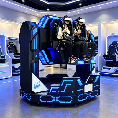 Extreme Thrill 1080 Degree Rotating VR Roller Coaster Machine 2 Players Motion Simulator For Shopping Mall