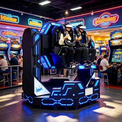 Turnkey VR Arcade Equipment Commercial 1080 Degree Rotating 9D VR Cinema Motion Chair Double Player Roller Coaster Simulation