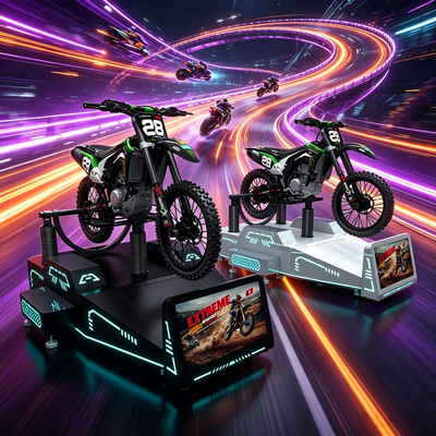 Heavy-Duty Commercial VR Mountain Motorcycle Game Machine Dynamic Motion Feedback Platform for Theme Parks