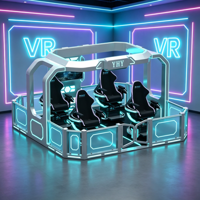 Commercial 4 Seats 360 VR Magic Ride Simulator Platform Roller Coaster Simulation For Arcade Entertainment