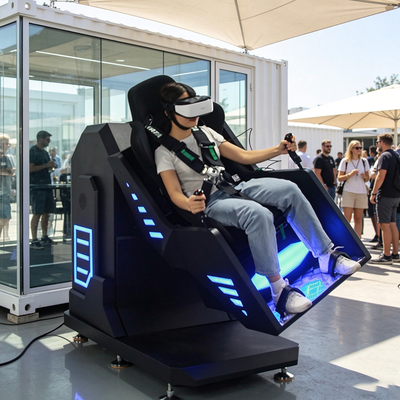 Space-Saving Commercial 360 VR Motion Arcade Equipment with Integrated Control Panel Roller Coaster Simulation