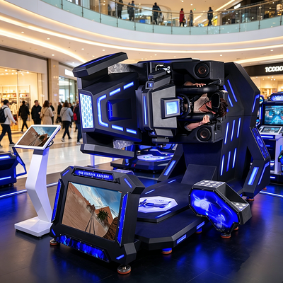 Commercial 3-in-1 360 VR Arcade Machine: Roller Coaster, Racing Car & Flight Simulator