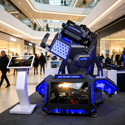 Interactive 360 Degree VR Racing Simulator Machine with Live Video Screen for Malls