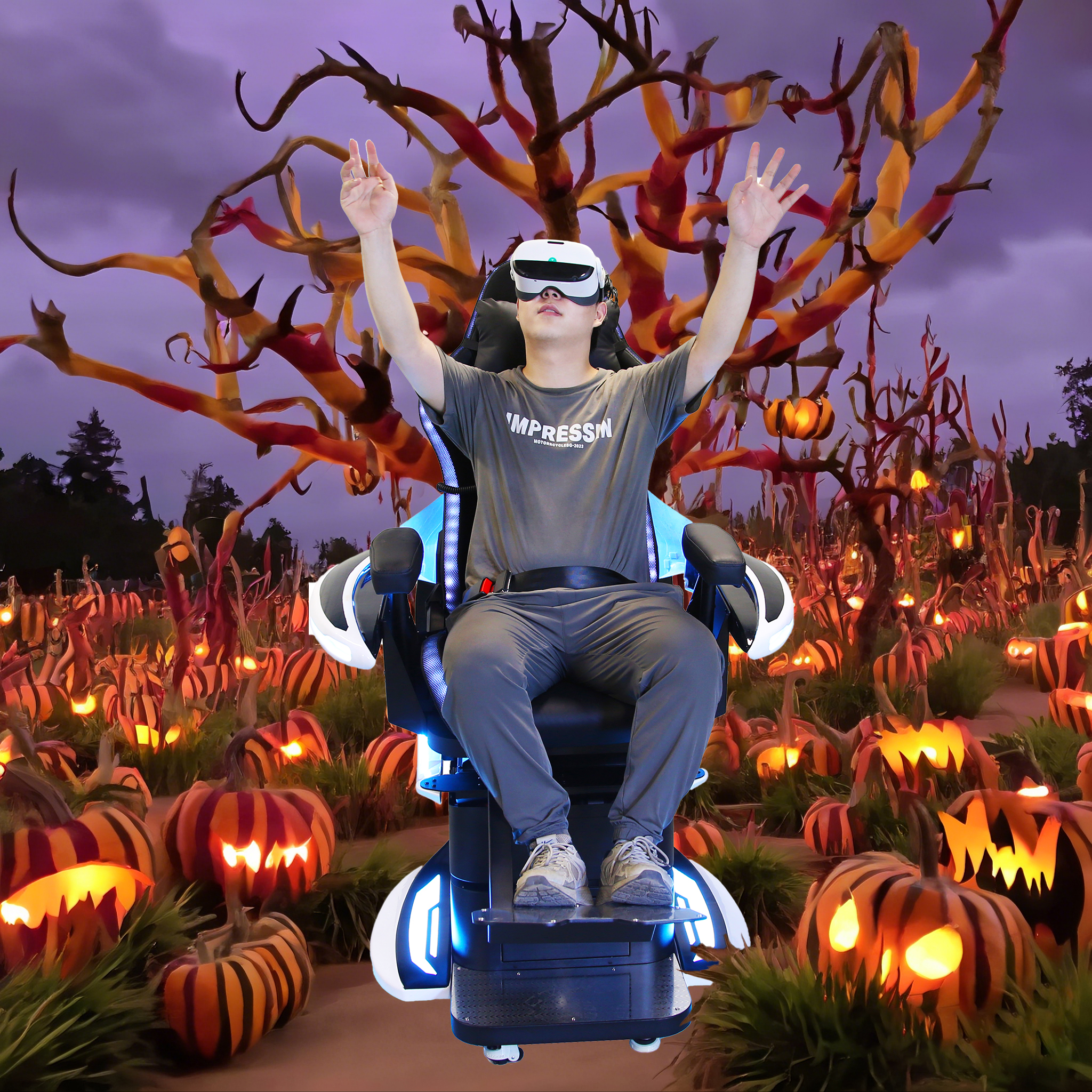 Earth Rotation Vr 360 Degree Rotation VR Crossing Chair With Single Seat For Immersive VR ...