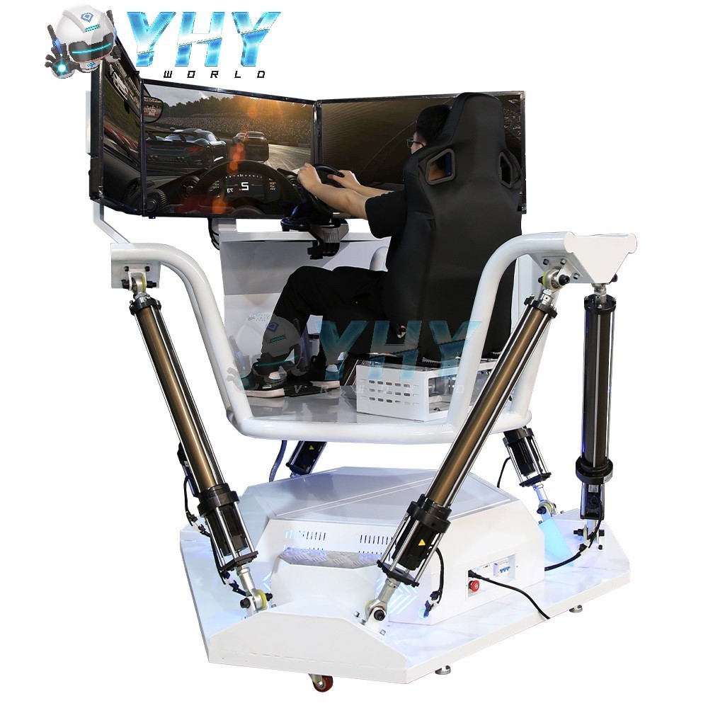 Vr Racing Frame VR Racing Game Machine 6 DOF Platfrom Race Car With 3 Screens Driving ...