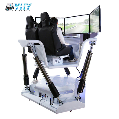 YHY VR Factory Manufacture 6 DOF Platform Racing Simulator 3 Screen Driving Car Arcade Game Machine Amusements Rides for 2 Players