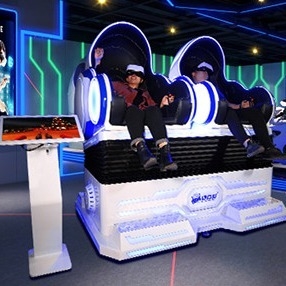 2 Seat Virtual Reality Chair 9D Simulator 2.5KW VR Movie Cinema With Cool Lighting